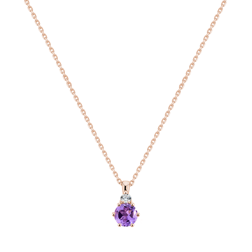 Diamond necklace with Amethyst Midnight Serenity