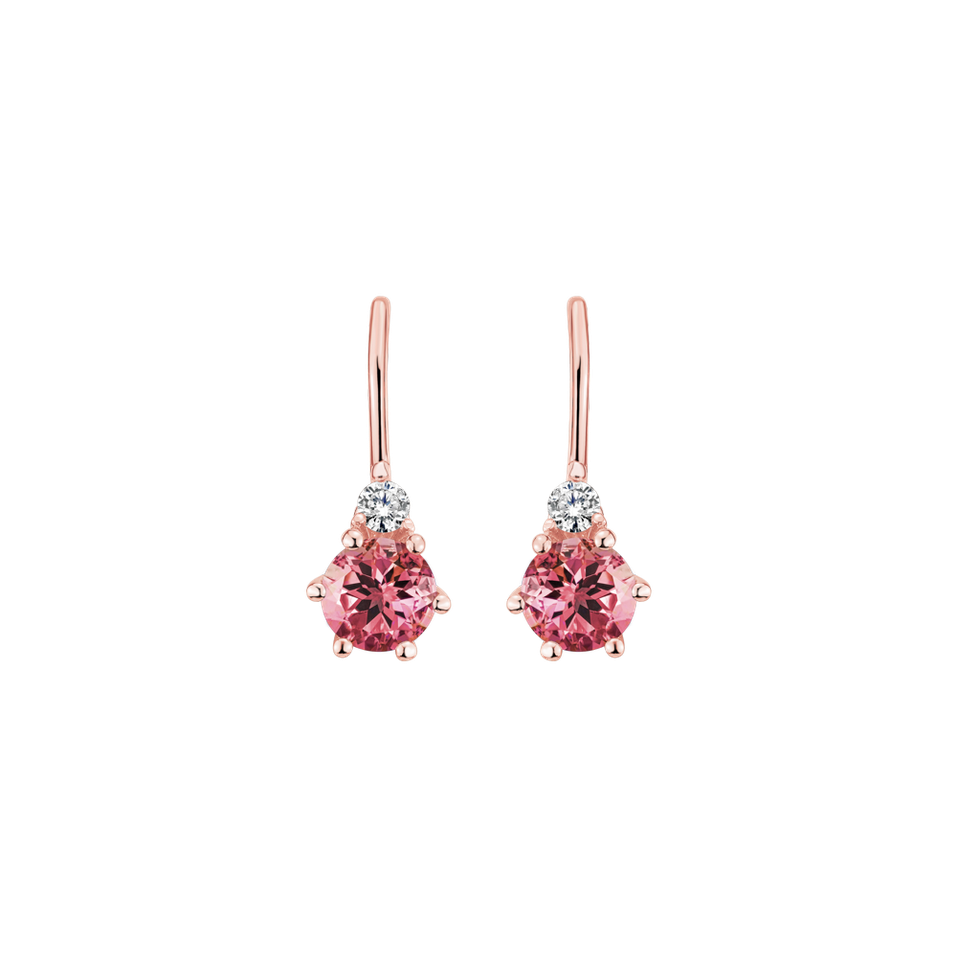 Diamond earrings with Tourmaline Midnight Serenity