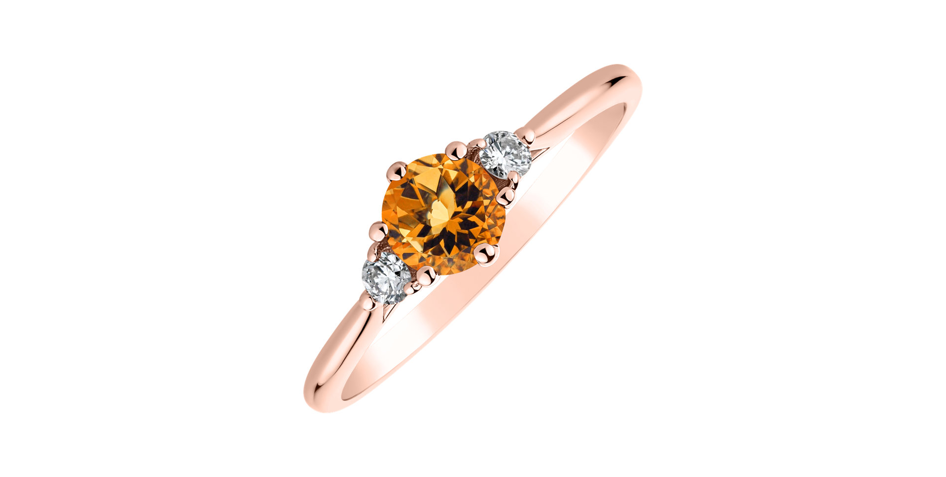 Diamond ring with Citrine Midnight Serenity