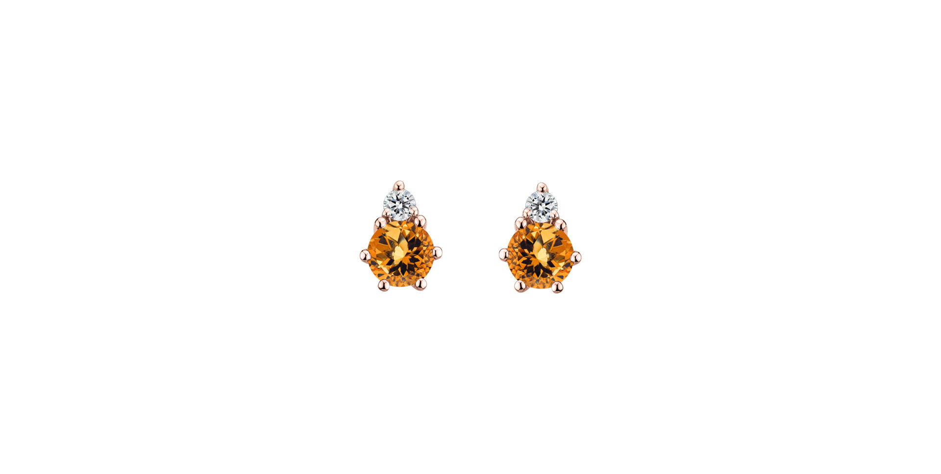 Diamond earrings with Citrine Midnight Serenity
