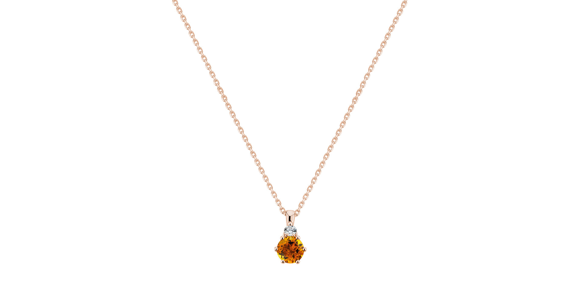 Diamond necklace with Citrine Midnight Serenity