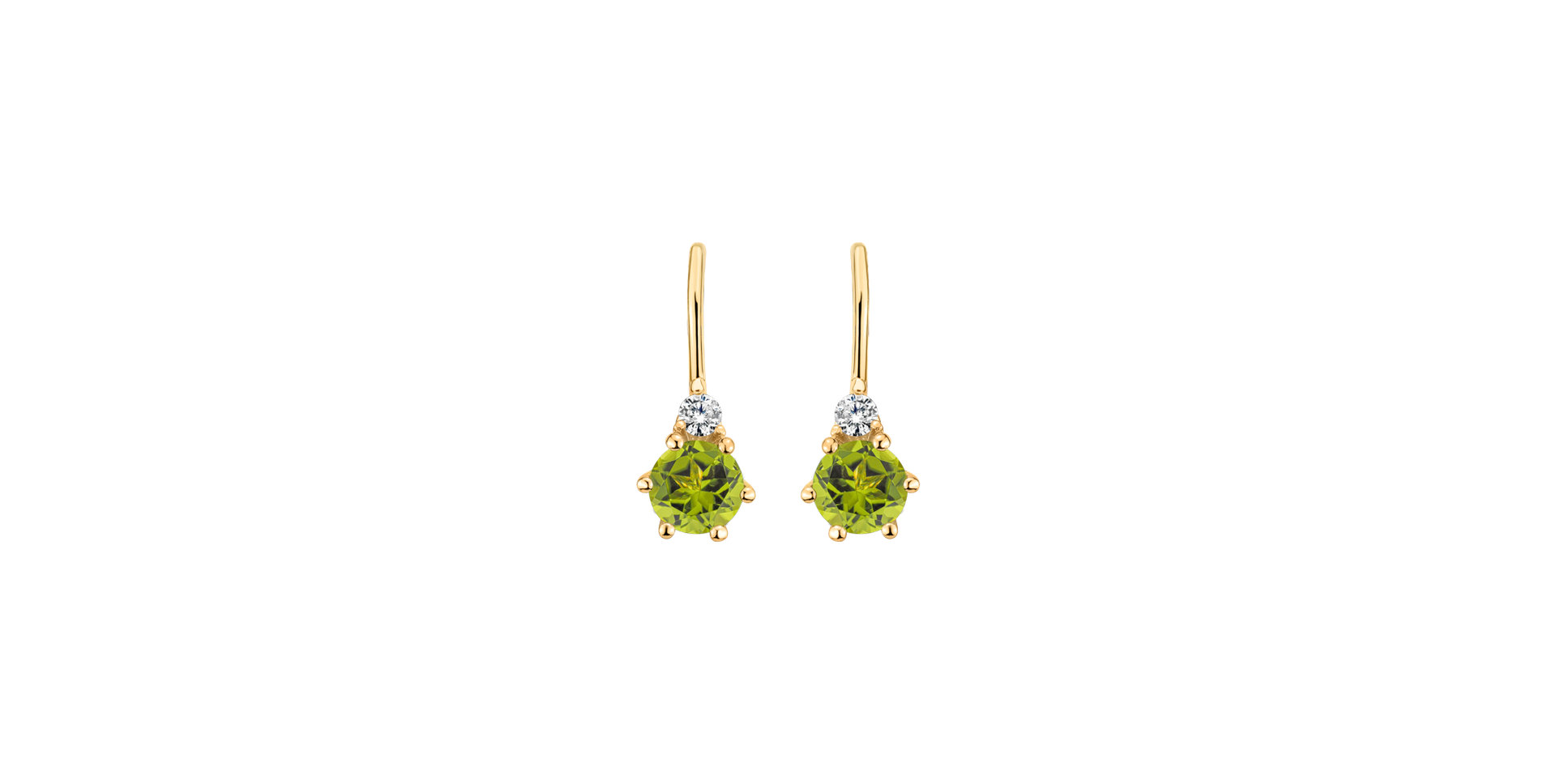 Diamond earrings with Peridote Midnight Serenity