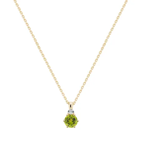 Diamond necklace with Peridot Midnight Serenity