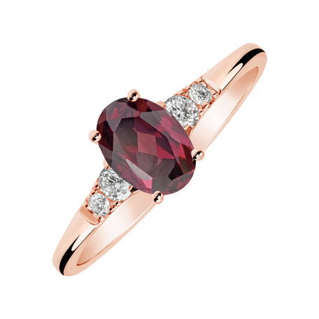 Diamond ring with Rhodolite Melisandra