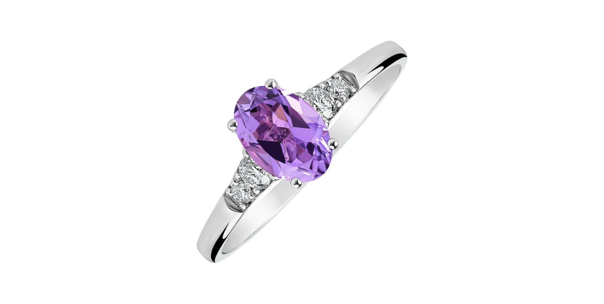 Diamond ring with Amethyst Melisandra