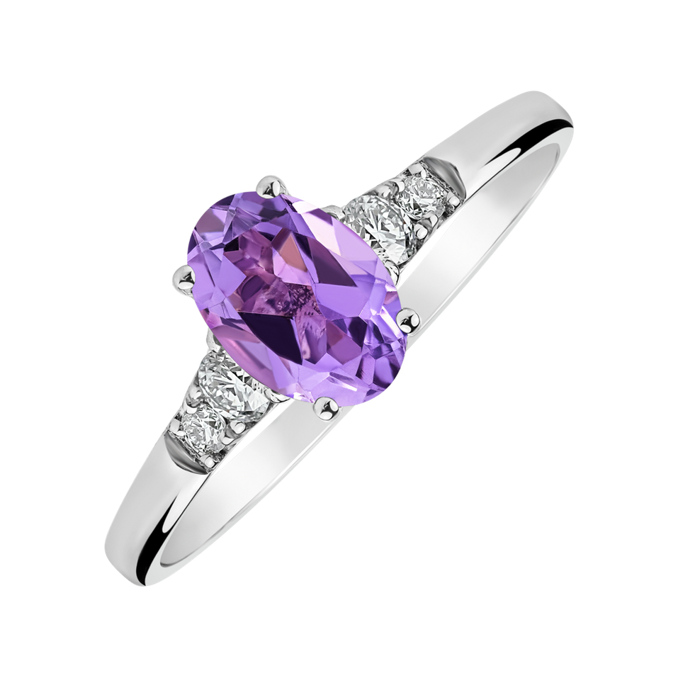 Diamond ring with Amethyst Melisandra