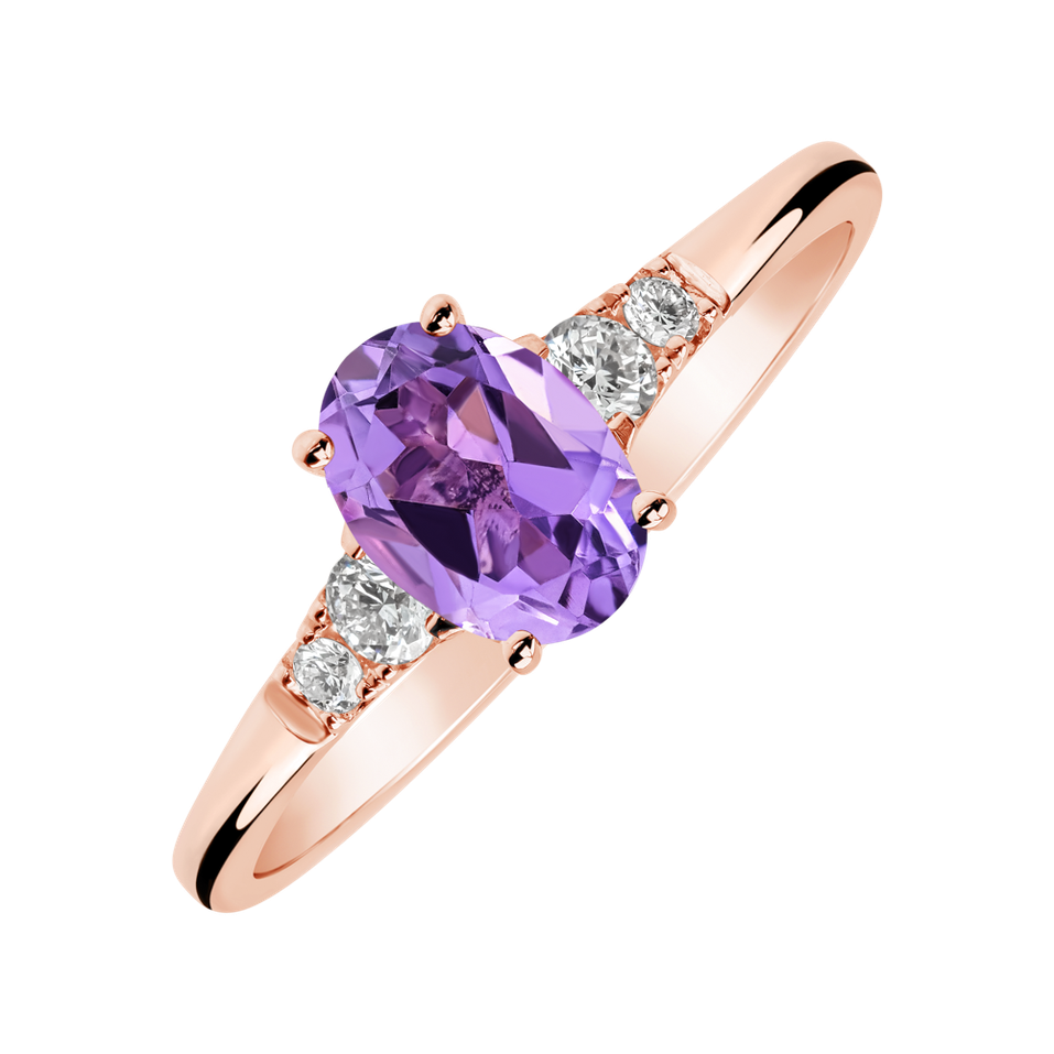 Diamond ring with Amethyst Melisandra