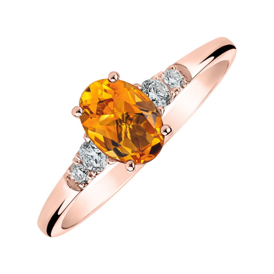 Diamond ring with Citrine Melisandra
