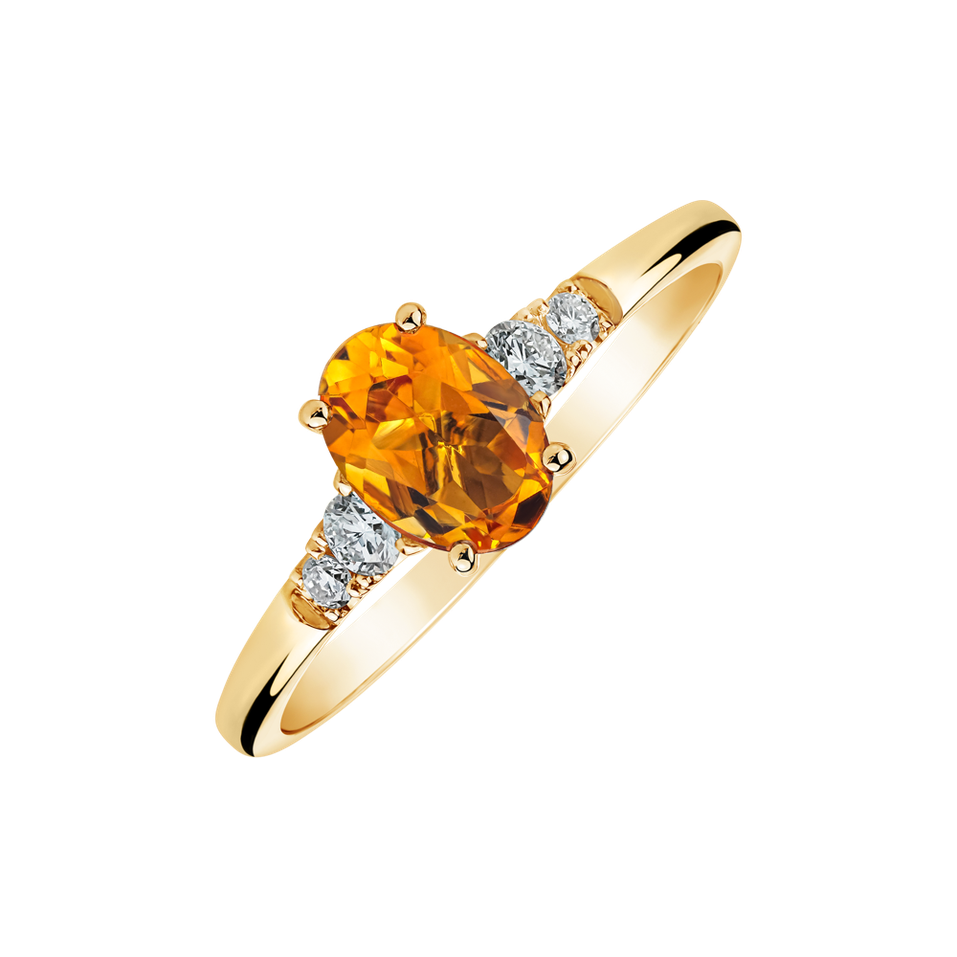 Diamond ring with Citrine Melisandra