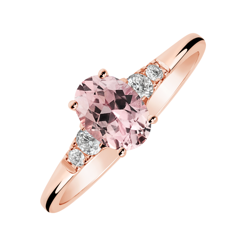 Diamond ring with Morganite Melisandra