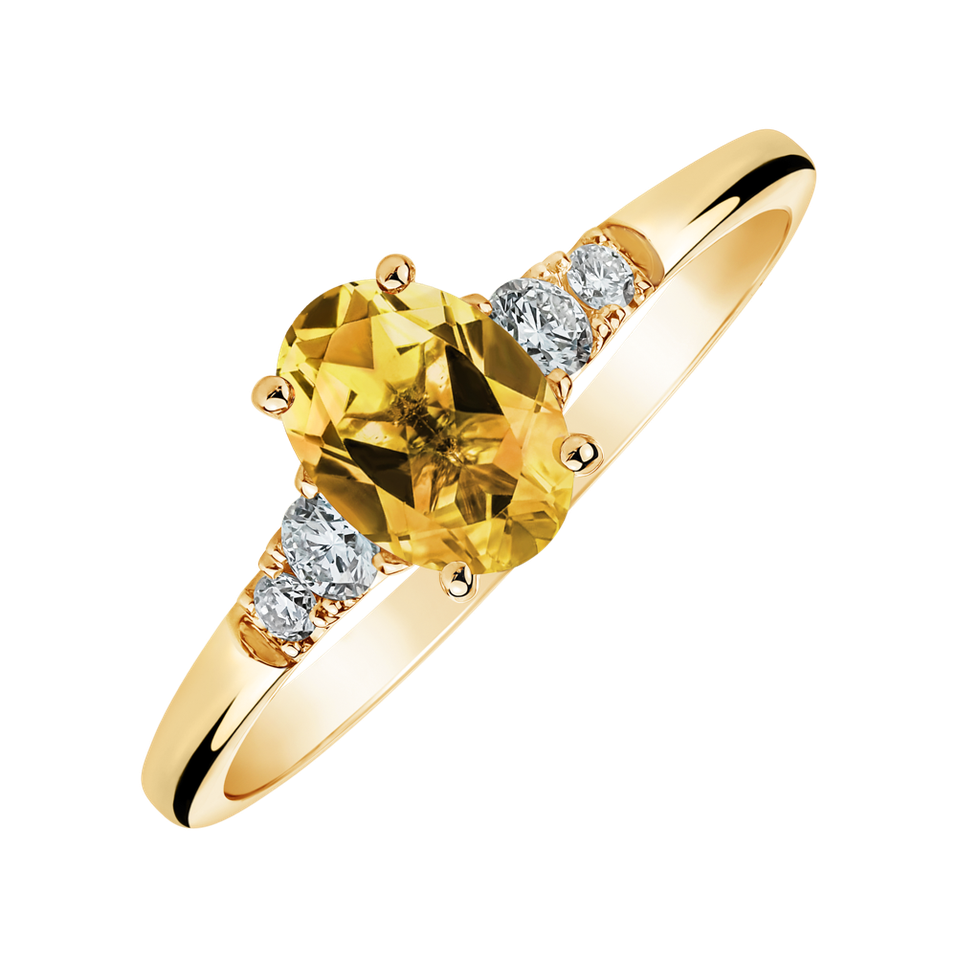 Diamond ring with Citrine Melisandra