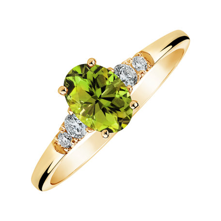 Diamond ring with Peridot Melisandra