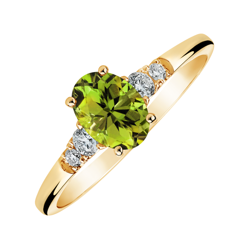 Diamond ring with Peridot Melisandra