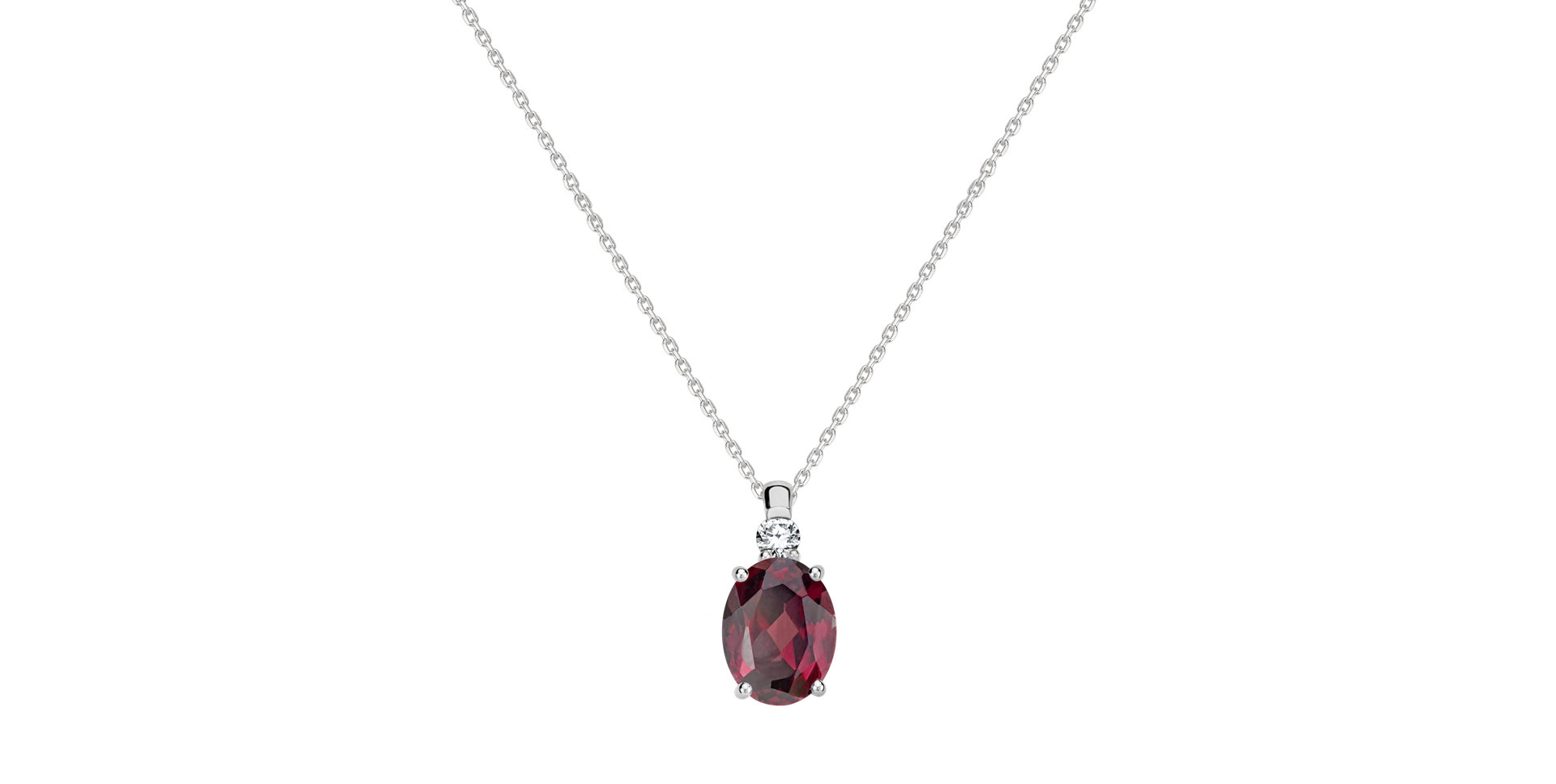 Diamond necklace with Rhodolite Asuan