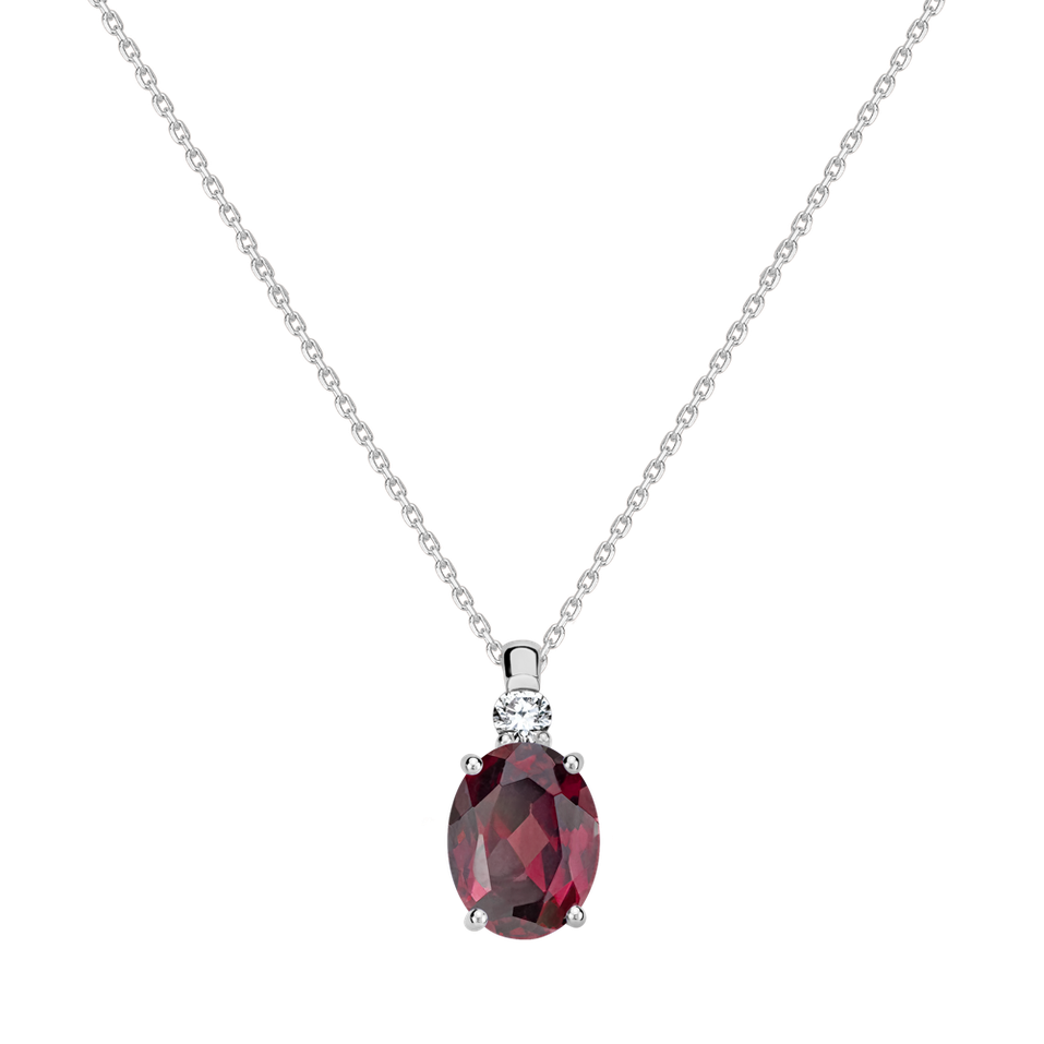 Diamond necklace with Rhodolite Asuan