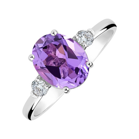 Diamond ring with Amethyst Asuan
