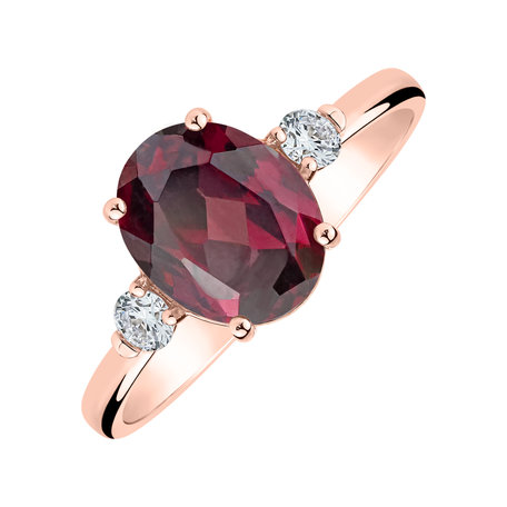Diamond ring with Rhodolite Asuan