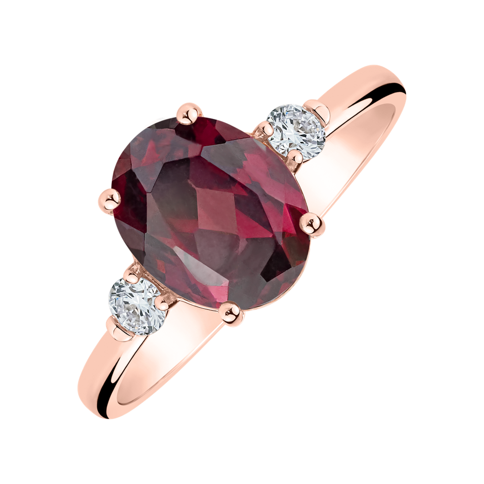 Diamond ring with Rhodolite Asuan