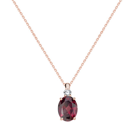 Diamond necklace with Rhodolite Asuan