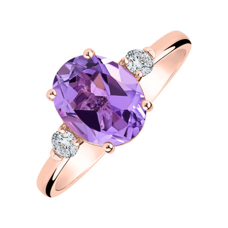 Diamond ring with Amethyst Asuan