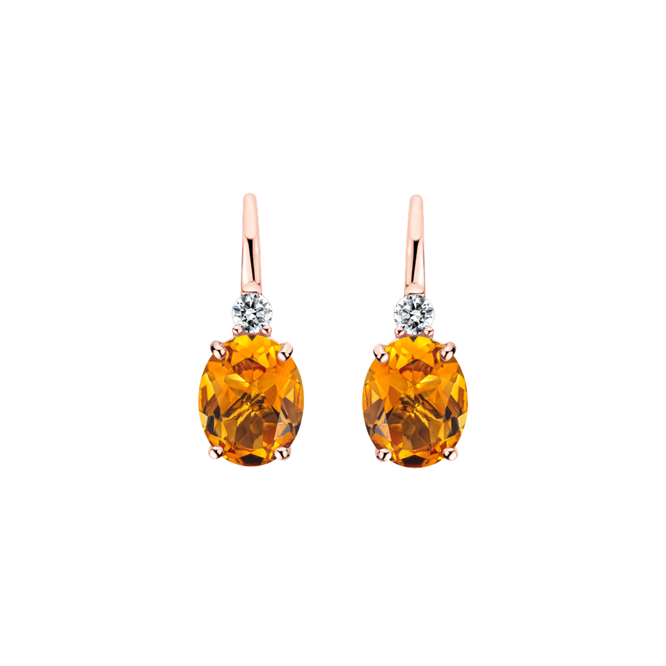 Diamond earrings with Citrine Asuan