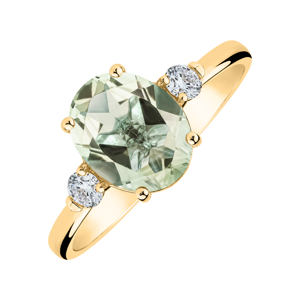 Diamond ring with Amethyst Asuan