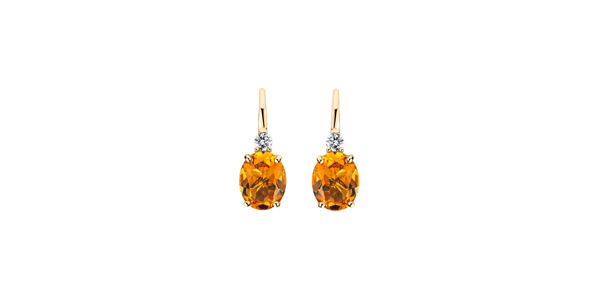 Diamond earrings with Citrine Asuan