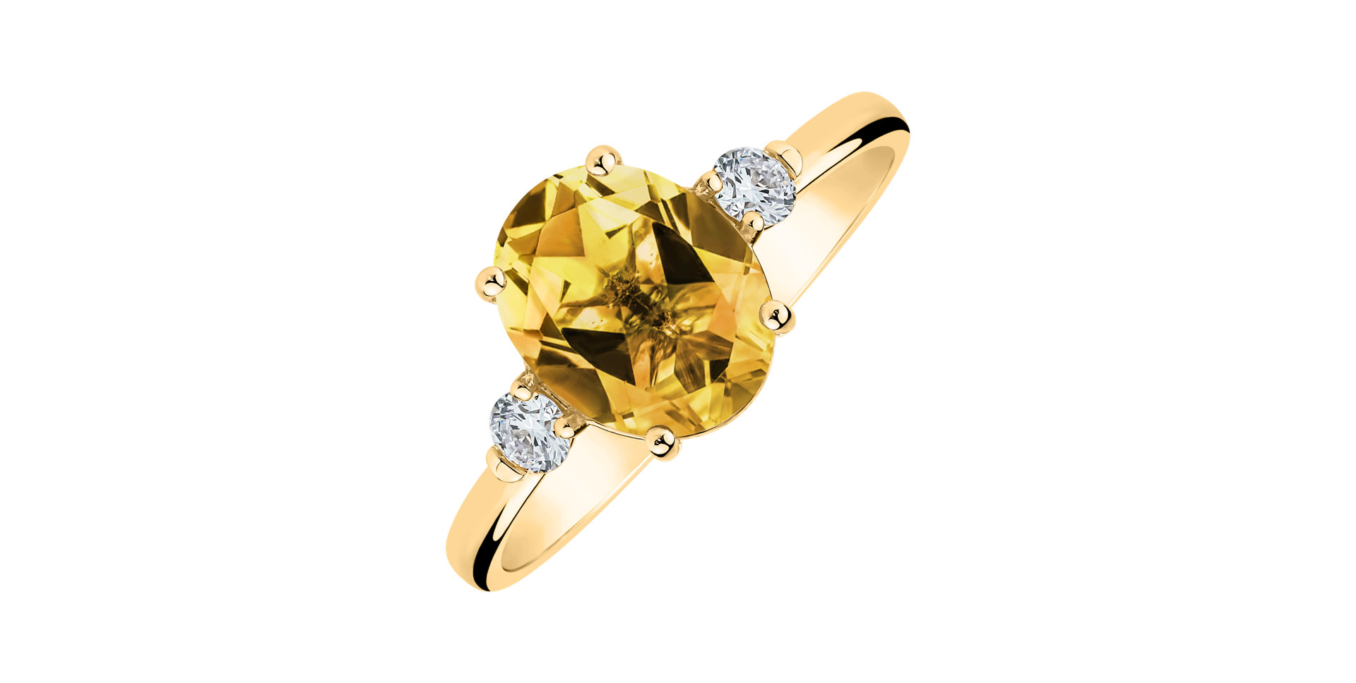 Diamond ring with Citrine Asuan