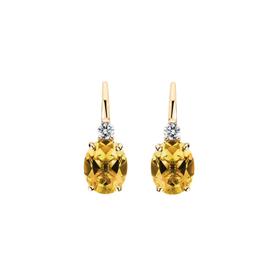 Diamond earrings with Citrine Asuan
