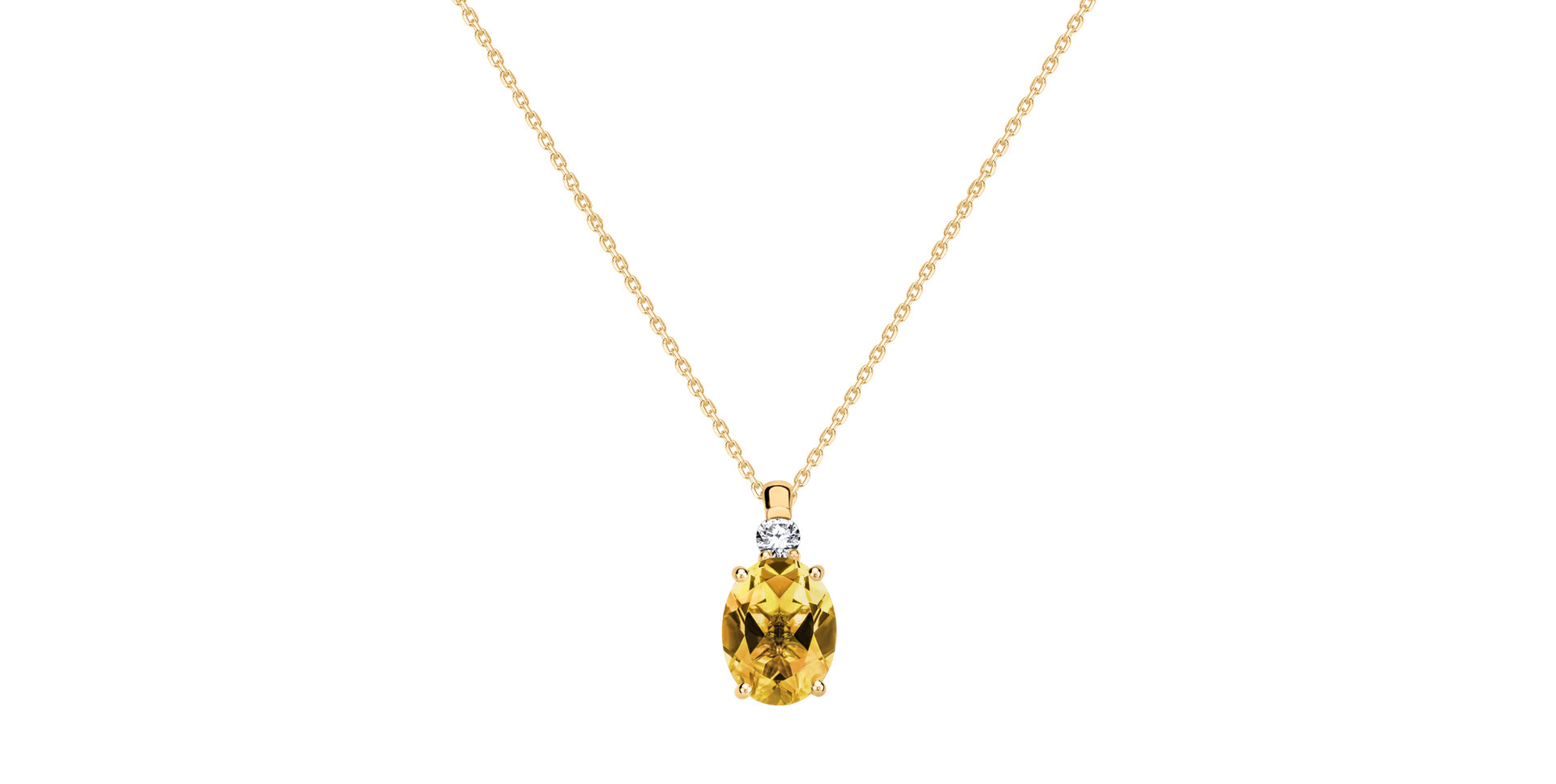 Diamond necklace with Citrine Asuan