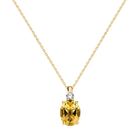 Diamond necklace with Citrine Asuan