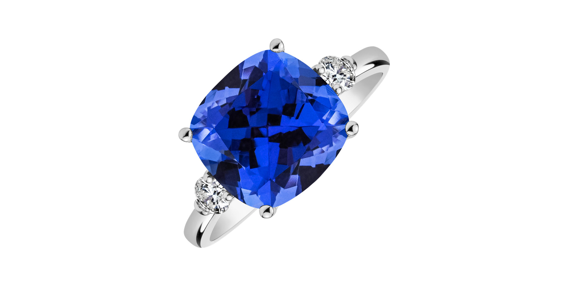 Diamond ring with Tanzanite The Countess