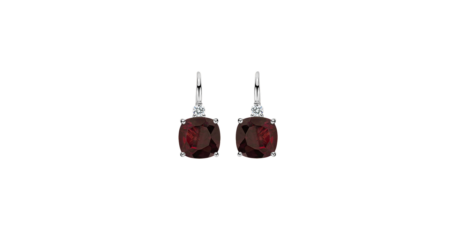 Diamond earrings with Rhodolite The Countess