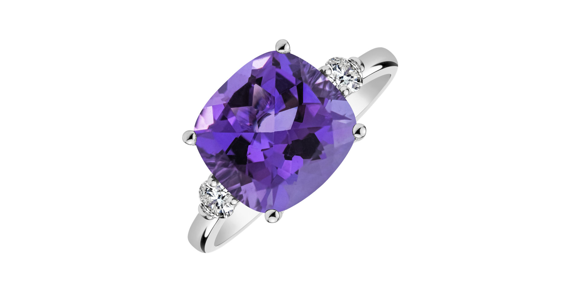 Diamond ring with Amethyst The Countess
