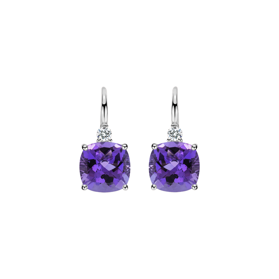Diamond earrings with Amethyst The Countess