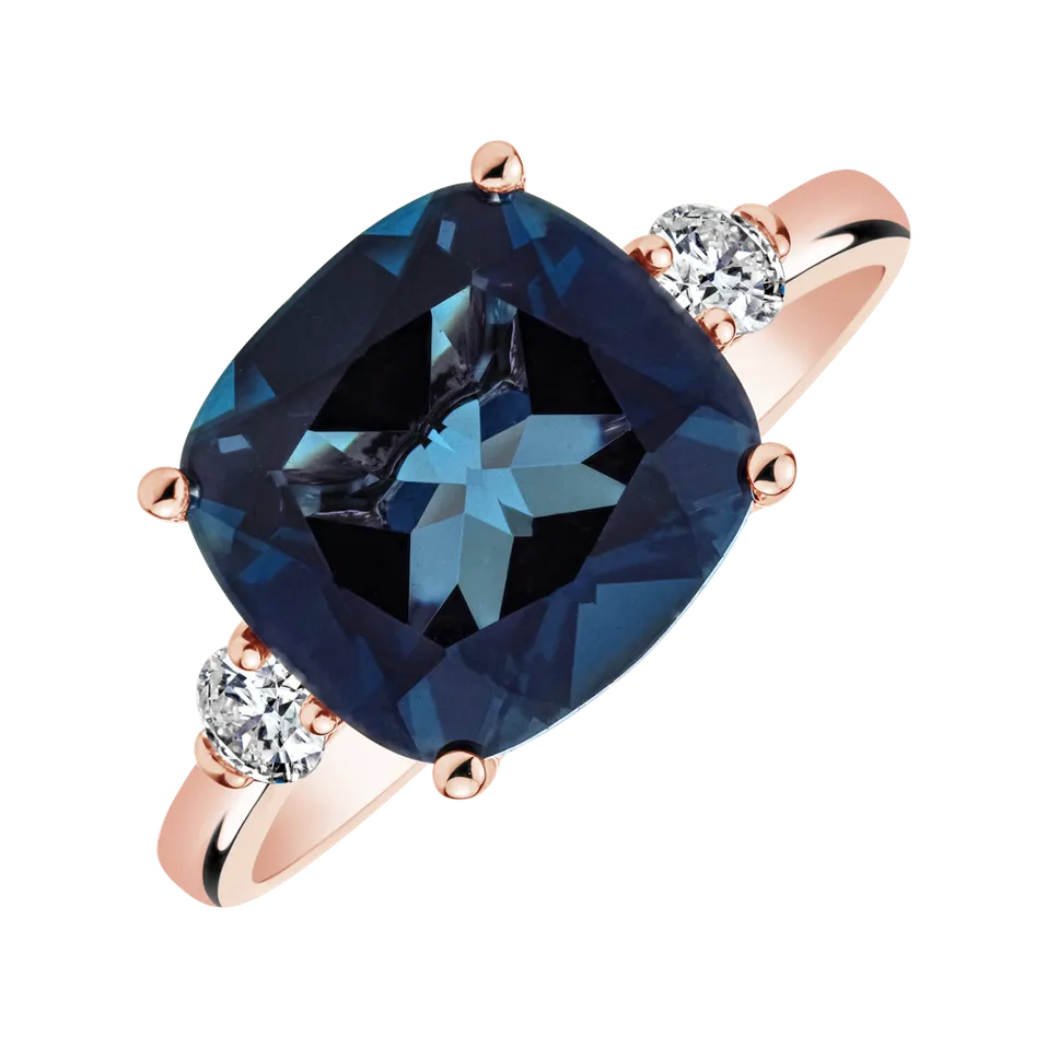 Diamond ring with Topaz The Countess