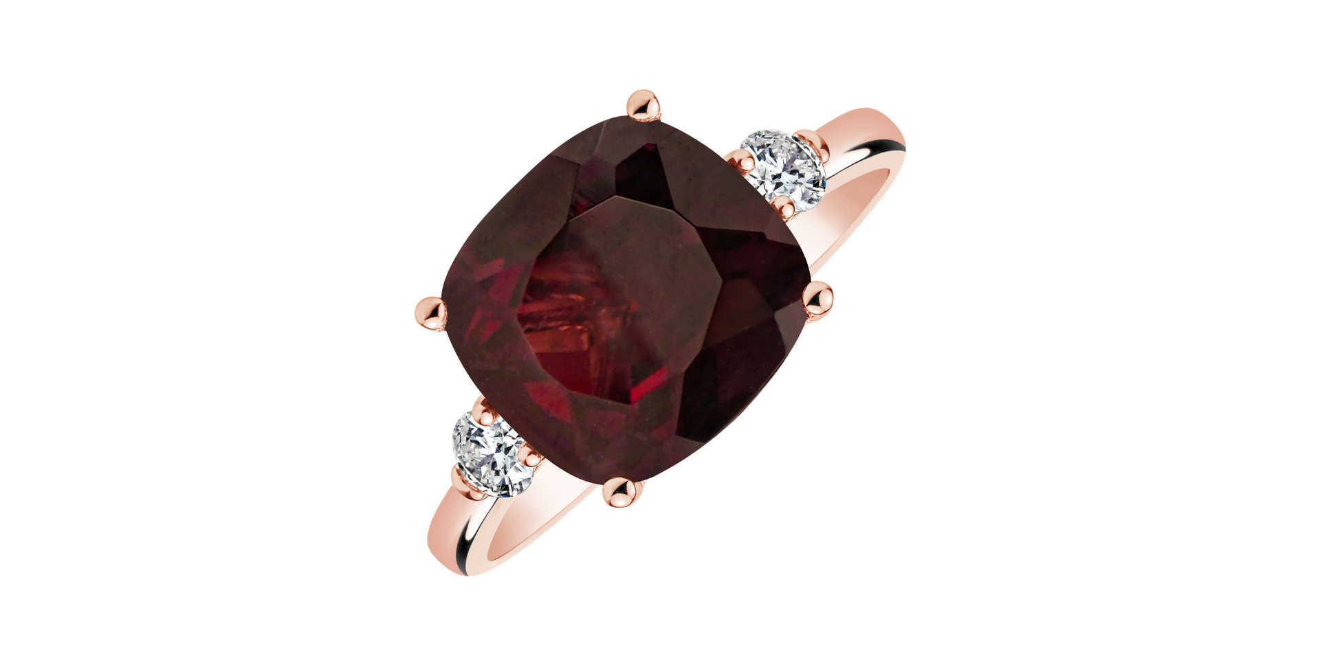 Diamond ring with Rhodolite The Countess