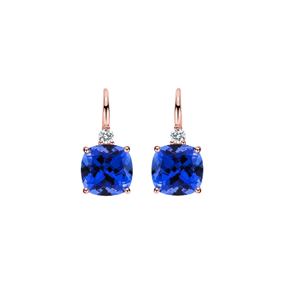 Diamond earrings with Tanzanite The Countess