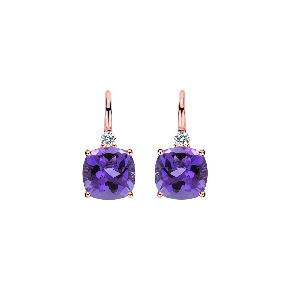 Diamond earrings with Amethyst The Countess