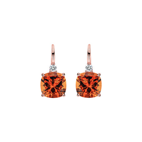 Diamond earrings with Citrine The Countess