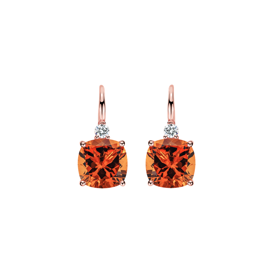 Diamond earrings with Citrine The Countess