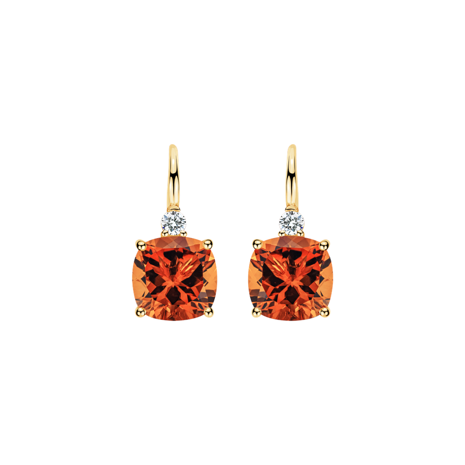 Diamond earrings with Citrine The Countess