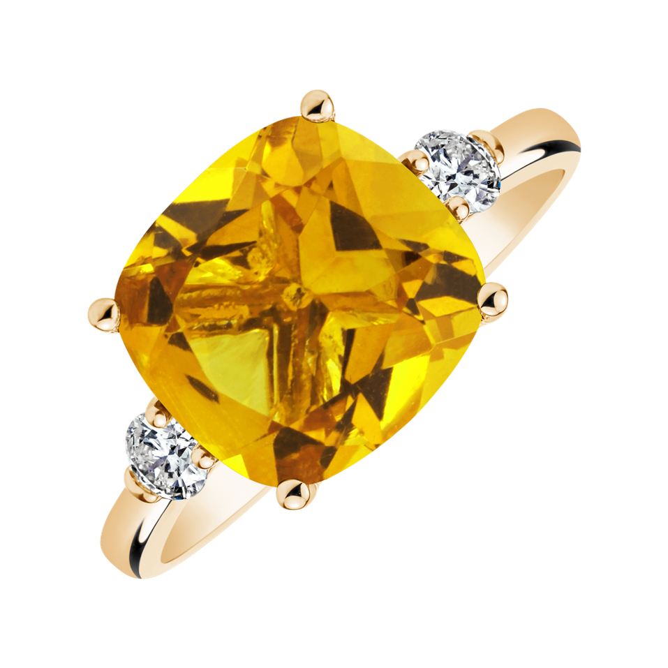 Diamond ring with Citrine The Countess