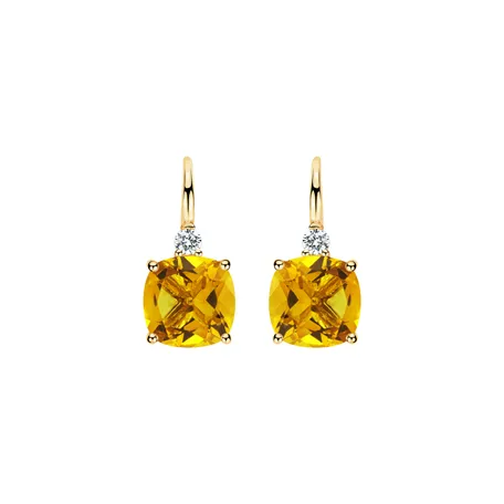 Diamond earrings with Citrine The Countess