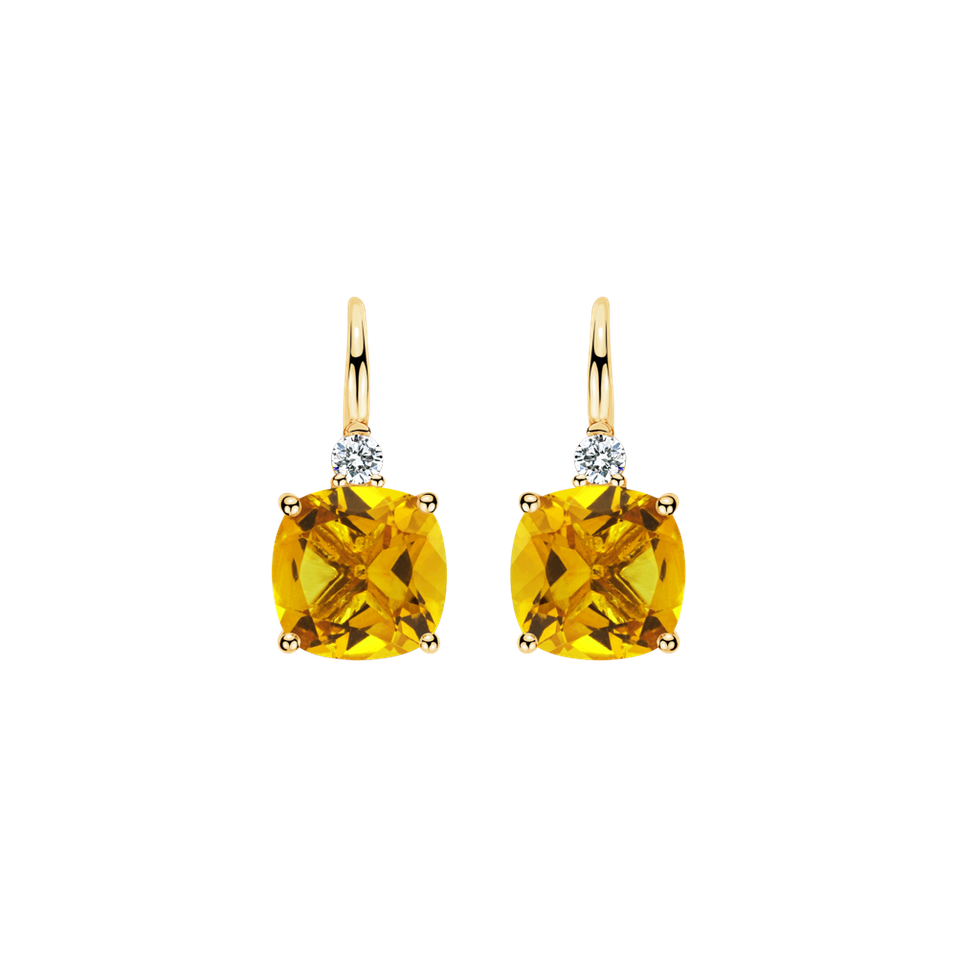 Diamond earrings with Citrine The Countess