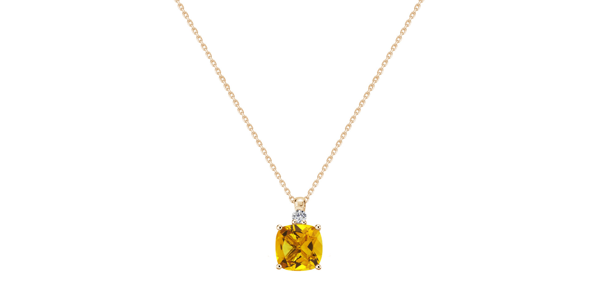 Diamond necklace with Citrine The Countess