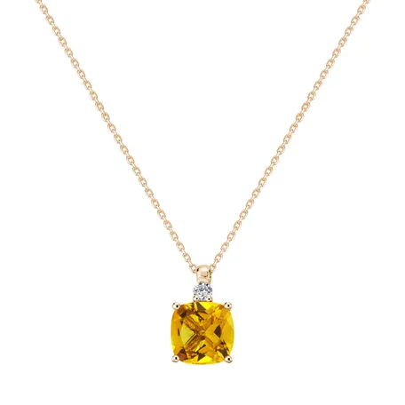 Diamond necklace with Citrine The Countess