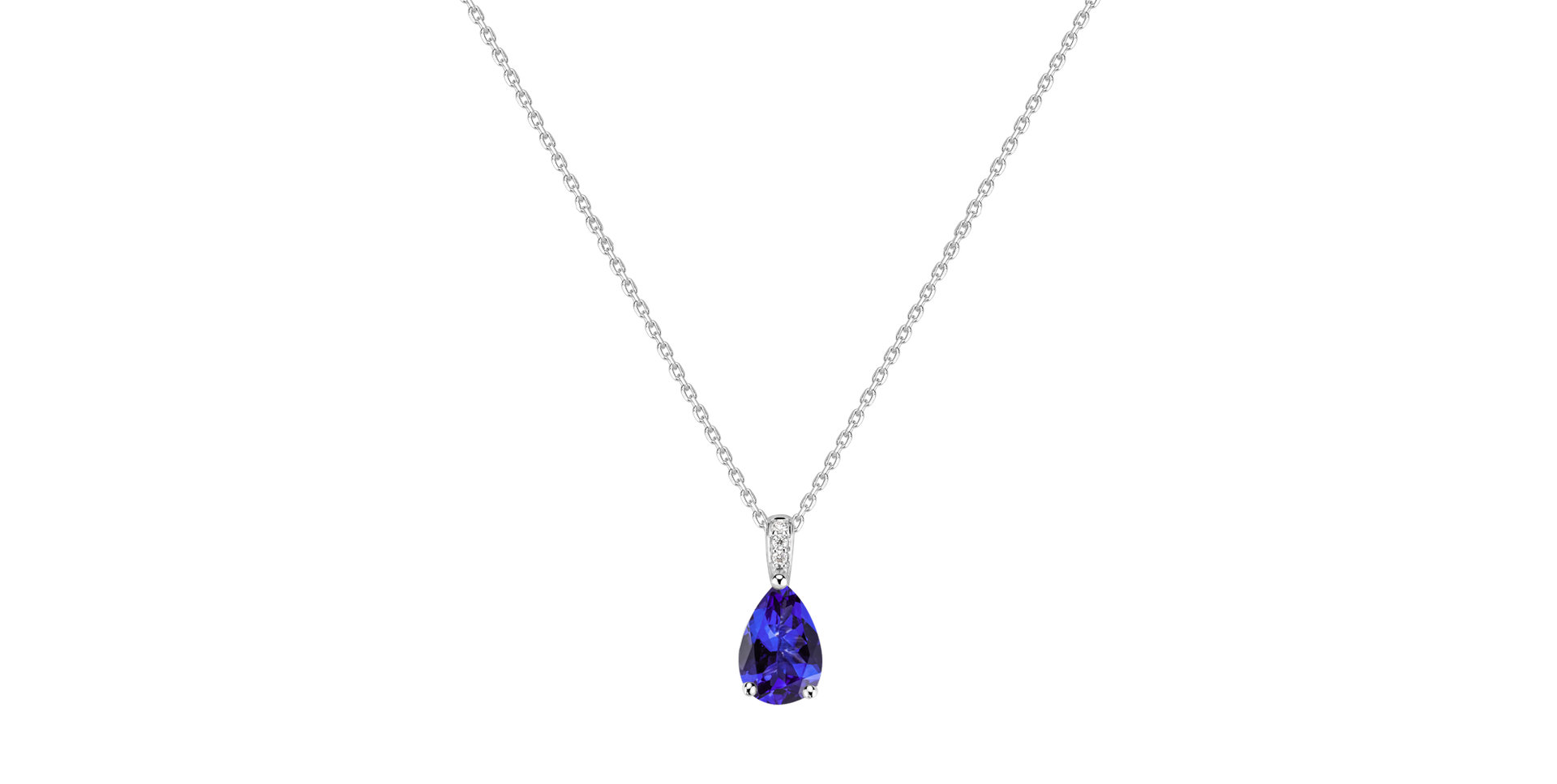Diamond necklace with Tanzanite Teardrop