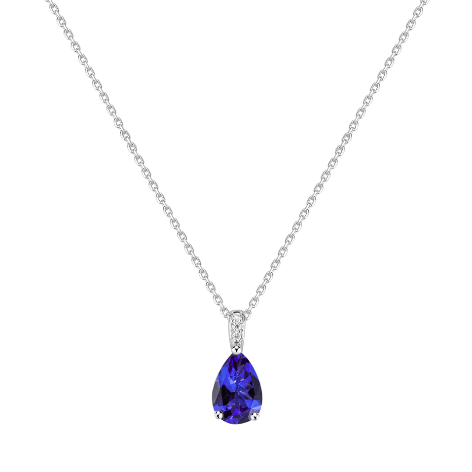 Diamond necklace with Tanzanite Teardrop