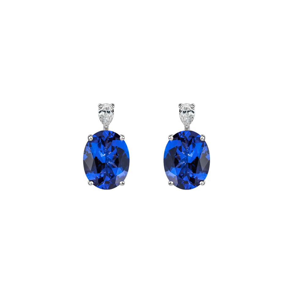 Diamond earrings with Tanzanite Annelise